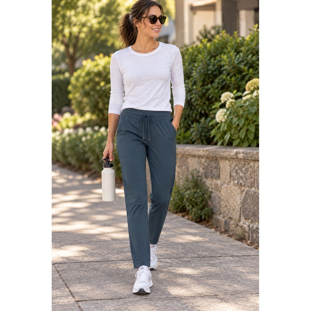 Athleta Midtown Ankle Pants Women’s 12 Blue 297748 Featherweight Stretch Travel